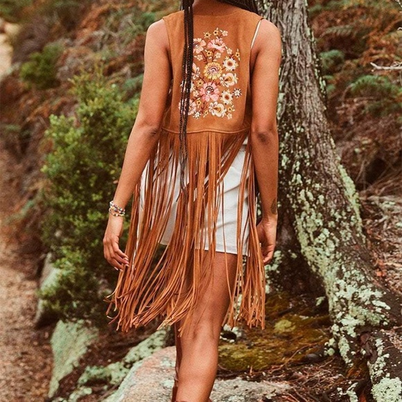 Spell & The Gypsy Joni Suede Vest Tan Size S/M NWT - Picture 3 of 7